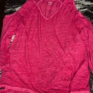 Off the shoulder Pink long sleeve Shirt